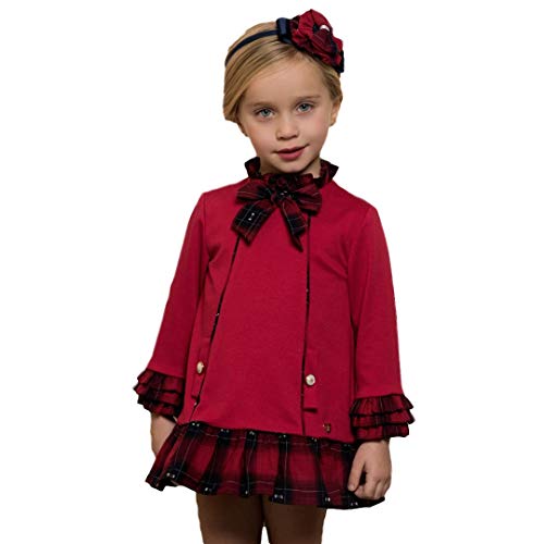 DOLCE PETIT - Vestido Navidad NIÑA Niñas Color: Rojo Talla: 10