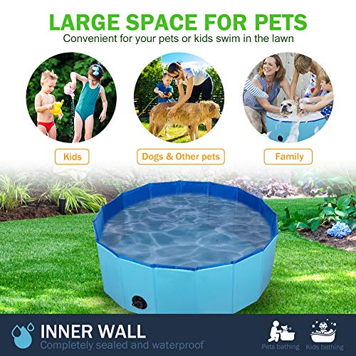 Dono Piscina Perros y Gatos Bañera Plegable, Piscina para Niños,PVC Antideslizante y Resistente al Desgaste (80 x 30 cm)