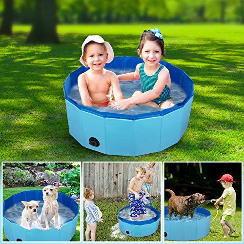 Dono Piscina Perros y Gatos Bañera Plegable, Piscina para Niños,PVC Antideslizante y Resistente al Desgaste (80 x 30 cm)
