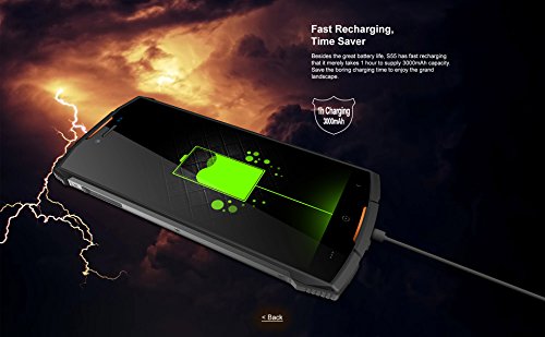 DOOGEE S55-5.5 Pulgadas (relación 18: 9) Android 8.0 Smartphone al Aire Libre, IP68 Impermeable Antipolvo Antigolpes, Carga rápida de la batería 5500mAh, Octa Core 4GB + 64GB - Negro