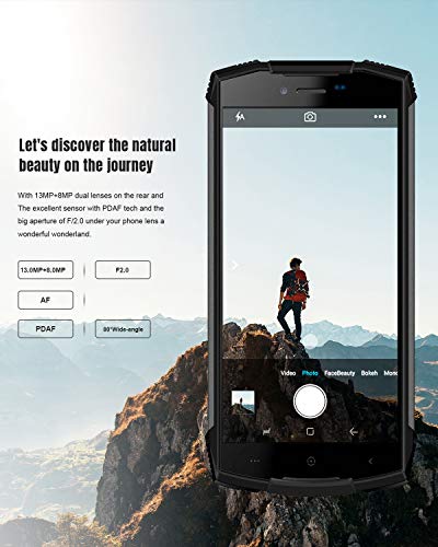 DOOGEE S55 Movil Resistente, Telefono Movil Antigolpes, 5,5 Pulgadas Display, 4G Android 8.0, Batería 5500mAh, 4GB RAM+64GB ROM, IP68 Impermeable Smartphone, Cámara 13.0MP+8.0MP+5MP, Naranja