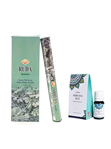 DORAZEN Pack Incienso Sac RUDA + Aceite GOLOKA ARRUDA Rue 10ML
