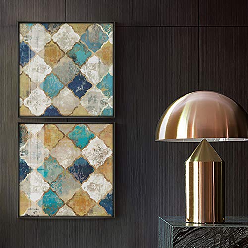 Dormitorio abstracto lienzo decorativo pintura retro póster e impresión sala de estar pared arte pintura 35x35 cm