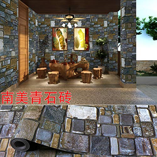 Dormitorio de arte animal negro con metal extraíble en la pared Papel Pegatinas de pared europeas Pegatinas de pintura decorativa Ladrillo de piedra azul sudamericano