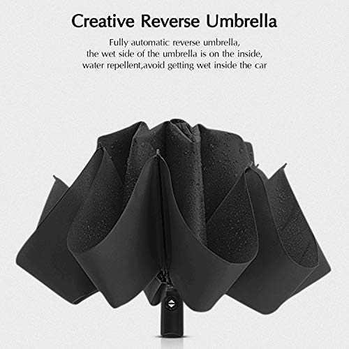 DORRISO Paraguas Plegable Reverso Automático Mujer Hombres Viajar Auto Multiuso y Resistente al Viento Impermeable Antideslizante Mango Cómodo Unisexo Sombrilla