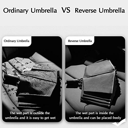 DORRISO Paraguas Plegable Reverso Automático Mujer Hombres Viajar Auto Multiuso y Resistente al Viento Impermeable Antideslizante Mango Cómodo Unisexo Sombrilla