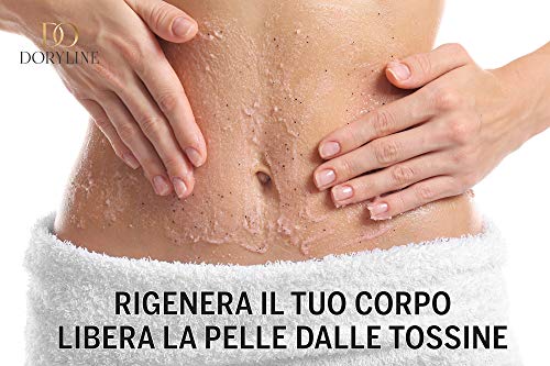 DORYLINE 250ml PROFESIONAL Exfoliante Facial y Corporal, Exfoliante de Ducha Tonificante y Reafirmante, 100% Made in Italy, Piel Suave, Aterciopelada y Perfumada, Exfoliante Anticelulítico Natural
