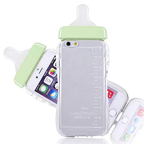 Dosige iPhone 6/6s Carcasa con,Transparente Silicona Biberón Chupete con Cuerda Fundas para iPhone 6/6s,Todo Incluido Anti-Scratch Anti-Huella Dactilar a Prueba de Choque Suave Protective Case Cyan