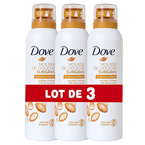 Dove Gel Ducha espuma surgras a la aceite de argán 200 ml – juego de 3