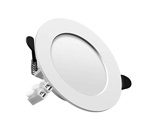 Downlight led empotrable redondo,Iluminacion 7W (700 lm),6000K (Luz Fr?a), Blanco,foco empotrable LED,Ojos de buey de led 6 pack