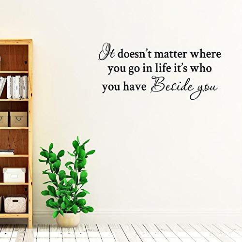 Dozili - Adhesivo decorativo para pared, 40 x 55,9 cm, diseño de cita con texto "Quote It Doesn't Matter Where You Go In Life Home