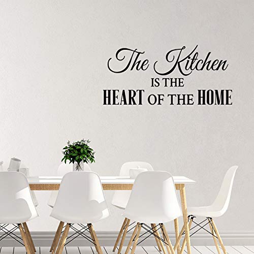 Dozili - Adhesivo decorativo para pared, diseño con texto "La cocina es el corazón de la casa, con cita de la cocina, decoración de 71 x 33 cm