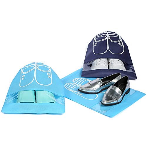 Drametree Bolsa de viaje Bolsa de almacenamiento Bolsa de tela no tejida 8 Paquetes Caja de cubierta de zapato impermeable y a prueba de polvo Cordón Viga Boca Plegable portátil Bolsa de almacenamient