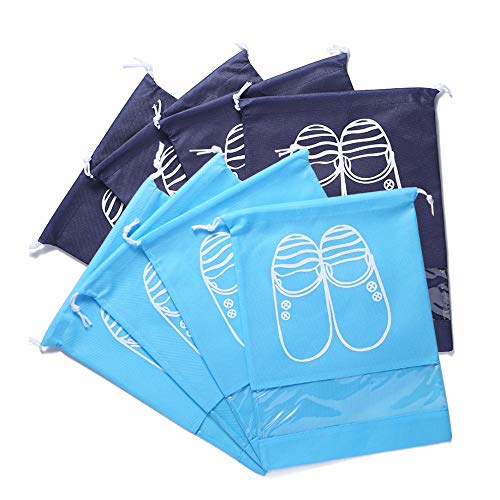 Drametree Bolsa de viaje Bolsa de almacenamiento Bolsa de tela no tejida 8 Paquetes Caja de cubierta de zapato impermeable y a prueba de polvo Cordón Viga Boca Plegable portátil Bolsa de almacenamient