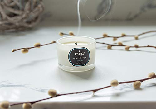 DSL Parks London - Vela de aromaterapia 100% de Cera Natural - Vela de aromaterapia de Cera de Aroma Natural - Mecha única de Larga duración de 20 Horas de Limpieza - Aroma Fresco de Lino
