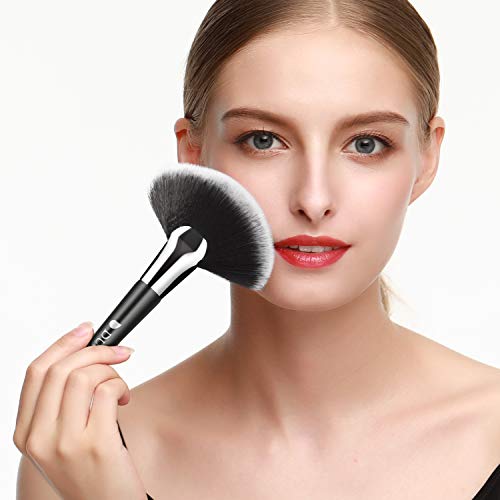 DUcare Brochas de Maquillaje Profesional Negro 32 pcs Maquillaje Profesional Pinceles Premium Synthetic Maquillaje de Ojos, Rubor, Contorno, Corrector, Pinceles Cosméticos