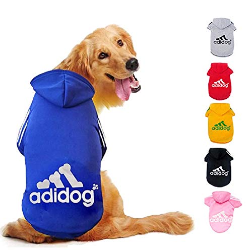 Ducomi Adidog - Sudadera con Capucha para Perros en Algodón Suave - Costuras Resistentes - Disponibles de XS a 8XL - Se envía Desde España (7XL, Azul)