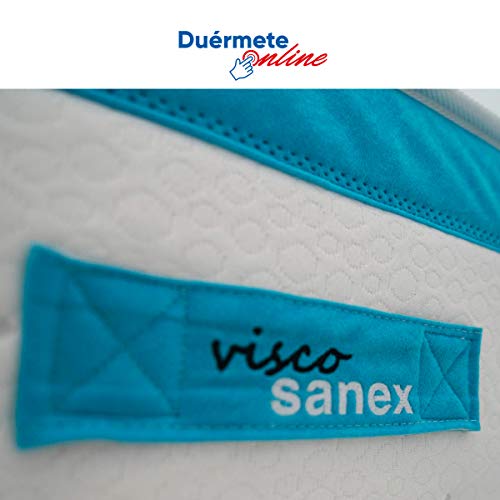 Duérmete Online Colchón Viscoelástico Visco SANEX Antibacterial | Alto Confort y Máxima Higiene | Altura 28 cm, Viscogel, 90x180