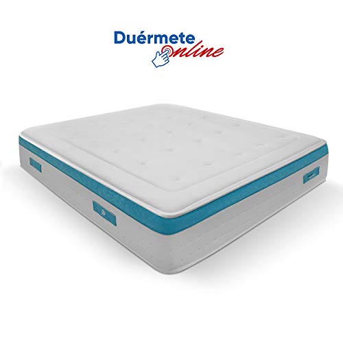 Duérmete Online Colchón Viscoelástico Visco SANEX Antibacterial | Alto Confort y Máxima Higiene | Altura 28 cm, Viscogel, 90x180