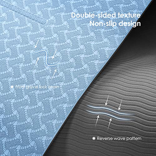 Dustgo 【Promoción】 Esterilla Yoga Colchoneta de Yoga Antideslizante con Material ecológico TPE con líneas corporales Yoga Mat diseñado para Entrenamiento y Entrenamiento físico
