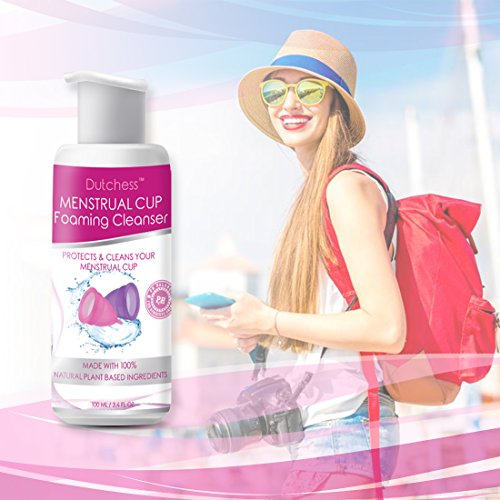 Dutchess - Limpiador con espuma de la copa menstrual, multiuso femenino, apto para todo tipo de piel, ingredientes a base de plantas de origen orgánico – 100 ml