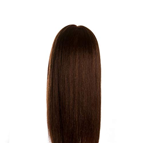 DWJDB 60 cm de formación muñecas de Cabeza for Peluquerías 80% Pelo Humano Verdadero Styling Maniquí muñecas Brown Color Profesional de la Cabeza Pueden ser Encrespado (Color : B)
