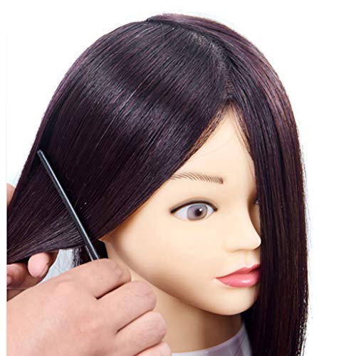 DWJDB Entrenamiento Cabeza de peluquería 100% Pelo Humano Verdadero cosmetología Maniquí Estilismo Cabeza del maniquí muñeca del Pelo se Puede encrespar (Size : 12 Inches)