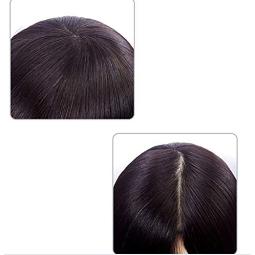 DWJDB Entrenamiento Cabeza de peluquería 100% Pelo Humano Verdadero cosmetología Maniquí Estilismo Cabeza del maniquí muñeca del Pelo se Puede encrespar (Size : 12 Inches)
