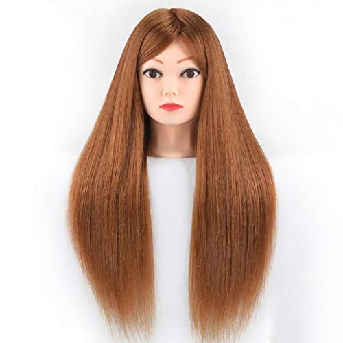 DWJDB Formación de Pelo Styling Cabeza con un 80% Real Humanos Pelos 24 Pulgadas se Puede encrespar práctica Profesional de peluquería Maniquí muñecas Styling Maniqui