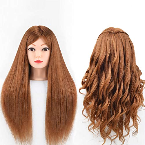 DWJDB Formación de Pelo Styling Cabeza con un 80% Real Humanos Pelos 24 Pulgadas se Puede encrespar práctica Profesional de peluquería Maniquí muñecas Styling Maniqui