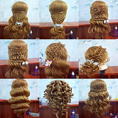 DWJDB Formación de Pelo Styling Cabeza con un 80% Real Humanos Pelos 24 Pulgadas se Puede encrespar práctica Profesional de peluquería Maniquí muñecas Styling Maniqui