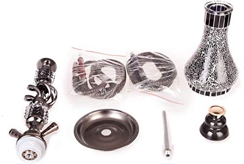 DXP Shisha Hookah 55cm 2 Manguera Cachimba Narguile agua tubo vidrio fumar Negro