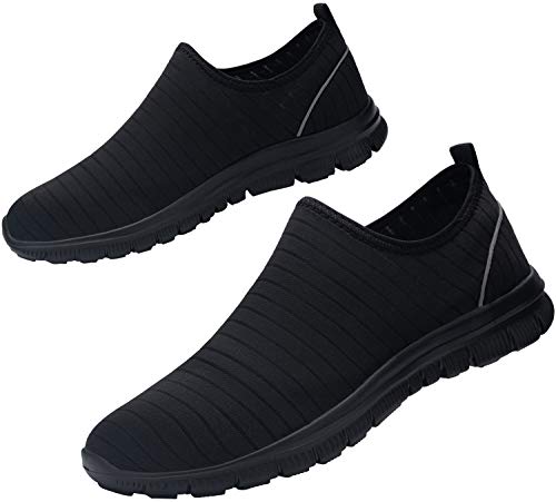 DYKHMILY Zapatillas de Seguridad Impermeable Hombre Secado rápido Zapatos de Agua Ligeras Transpirable Reflectante Zapatillas de Trabajo con Punta de Acero (Impermeable Negro,41 EU)
