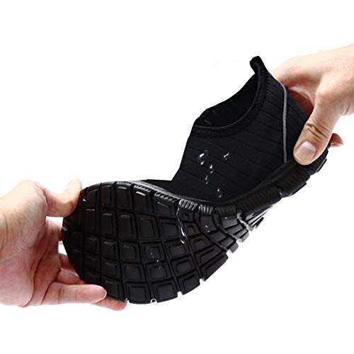 DYKHMILY Zapatillas de Seguridad Impermeable Hombre Secado rápido Zapatos de Agua Ligeras Transpirable Reflectante Zapatillas de Trabajo con Punta de Acero (Impermeable Negro,41 EU)
