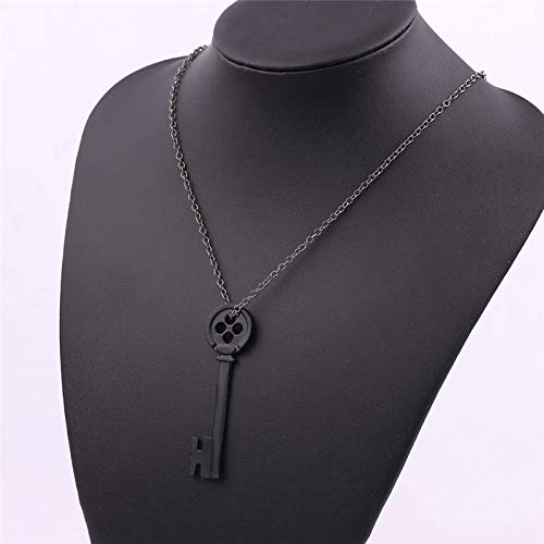 DYKJ Key Necklace Fashion Personality Halloween Metal Coraline Key Skeleton Props Neil Gaiman Retro Black Treasure Chest Jewelry