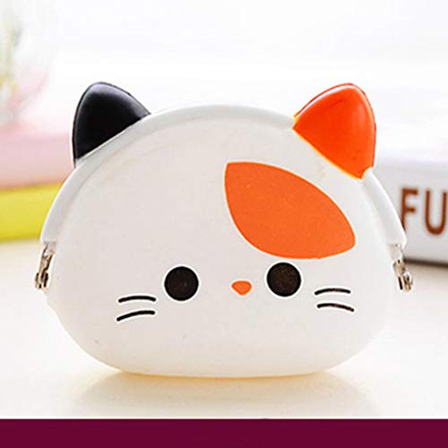 Dynamovolition Mini Lindo pequeño Gato de Dibujos Animados Perro Panda Monedero de Silicona Monedero Monedero para niños niñas niños Mujeres Favor de Fiesta-Negro-Rojo