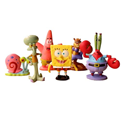 DYRCJ Decoraciones para Acuarios Muñeca Esponja Juguetes De Modelado Lindos Adornos De Micropaisajes Refugio para Peces Y Camarones Regalo De 6 Piezas