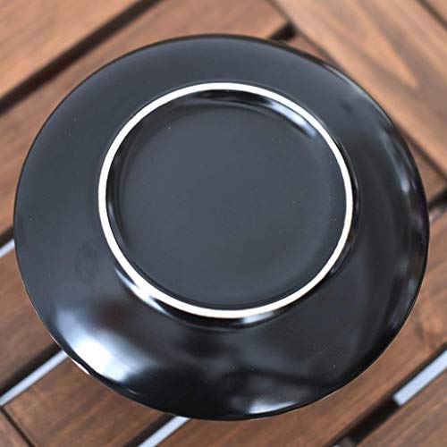 DZX Taza de té, Simple, apilable, cerámica, Taza de café y platillos, Combo de 7.0 oz / 200 ml, Tazas de té de la Tarde con Leche de Estilo Europeo para la Oficina y el hogar, el diseño único de la