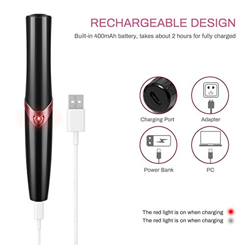 E-More Rizador de Pestañas Eléctrico, Rizador de Pestañas con Calefacción, Eyelash Curler, Portable Rizador de Pestañas, Mini Portátil de Cepillo de Rizador de Pestañas Eléctrico Make Up Tool