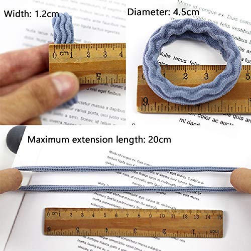 Ealicere 60pcs Elástica Banda de Pelo de Algodón sin Costuras,Goma de Pelo Duradero,Titulares de Cola de Caballo Bandas de Pelo,Cuerda de Pelo Multicolores Accesorios para Mujeres Niñas, 4 Estilos