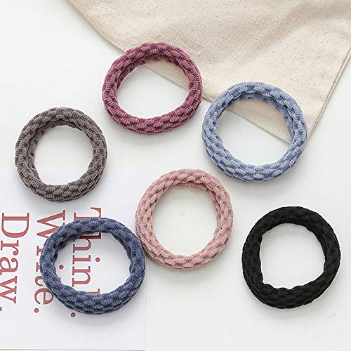 Ealicere 60pcs Elástica Banda de Pelo de Algodón sin Costuras,Goma de Pelo Duradero,Titulares de Cola de Caballo Bandas de Pelo,Cuerda de Pelo Multicolores Accesorios para Mujeres Niñas, 4 Estilos