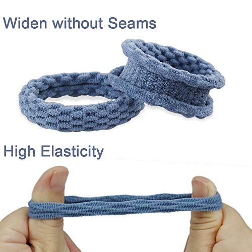 Ealicere 60pcs Elástica Banda de Pelo de Algodón sin Costuras,Goma de Pelo Duradero,Titulares de Cola de Caballo Bandas de Pelo,Cuerda de Pelo Multicolores Accesorios para Mujeres Niñas, 4 Estilos