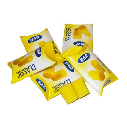 EAR Classic- Tapones protectores para oídos, color amarillo, bloqueo de sonido hasta 28 dB, empaquetados por pares, 10 pares, protector auditivo
