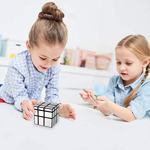 EASEHOME Espejo Speed Magic Puzzle Cube, Mirror Rompecabezas Cubo Mágico PVC Pegatina para Niños y Adultos, Negro