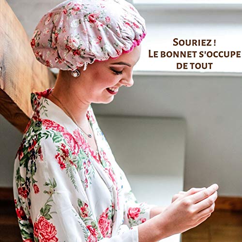 Ebell's Paris Gorro Termico Peluqueria Para El Cuidado Del Pelo Rizado, Gorro Termico Para Mascarilla 100% Natural Con Semillas De Lino, Microondas, Para Cabellos De Todos Los Estilos Y Texturas