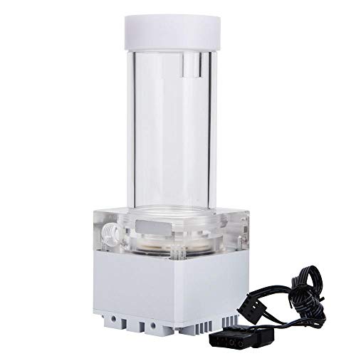 Eboxer 800L / H 8W 7V Tanque de la Bomba de Refrigeración por Agua con 4 Metros Cabeza de Bomba y LED Indicador de Alimentación G1 / 4 Rosca Disipación de Calor Rápida CPU (Blanco (17cm))