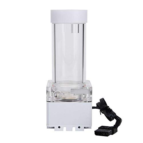 Eboxer 800L / H 8W 7V Tanque de la Bomba de Refrigeración por Agua con 4 Metros Cabeza de Bomba y LED Indicador de Alimentación G1 / 4 Rosca Disipación de Calor Rápida CPU (Blanco (17cm))