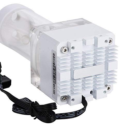 Eboxer 800L / H 8W 7V Tanque de la Bomba de Refrigeración por Agua con 4 Metros Cabeza de Bomba y LED Indicador de Alimentación G1 / 4 Rosca Disipación de Calor Rápida CPU (Blanco (17cm))