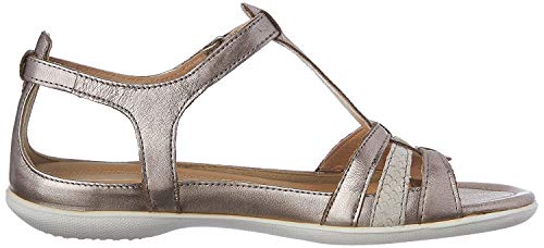 ECCO Flash, Sandalias de Gladiador para Mujer, Plateado (57462warm Grey Metallic/Moon Rock), 43 EU