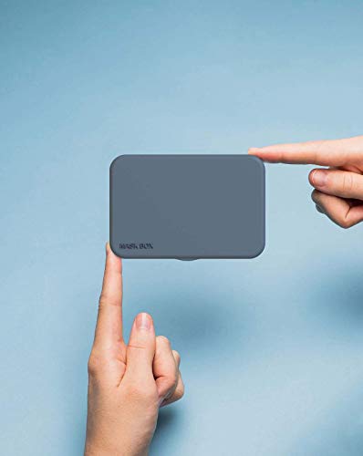 ECODEPIL Porta mascarillas para Niños - Pack de 2 Estuches - Caja para mascarillas Reutilizable- Ideal para Guardar Tus mascarillas- Protección asegurada Fácil de Limpiar- Color Gris